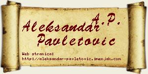 Aleksandar Pavletović vizit kartica